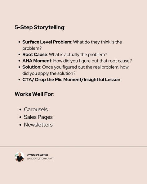 This storytelling content framework makes your reader say, "Aha! You're the expert I've been looking for!" Happy Storytelling! Cyndi #storytellingmarketing#storytellingforbusiness #marketingforcreatives #freelancingfemales #freelancecopywriter #freelancewriter #femaleentrepreneur #femaleentrepreneurship #copywritersofinstagram #marketingtools #contentmarketing #copywritingforbusiness #onlinebusiness #femalefounders #contentdevelopment #contenttips #contentwriting #contentmarketing101 #on... Storytelling Framework, Storytelling Content, Storytelling Marketing, Brand Storytelling, Marketing On Instagram, Female Founders, Freelance Writer, Marketing 101, The Expert