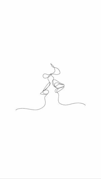 Kissing Drawing, Single Line Drawing, Minimalist Drawing, Line Art Tattoos, Line Art Design, Outline Art, Single Line, Eyes Makeup, Line Tattoos