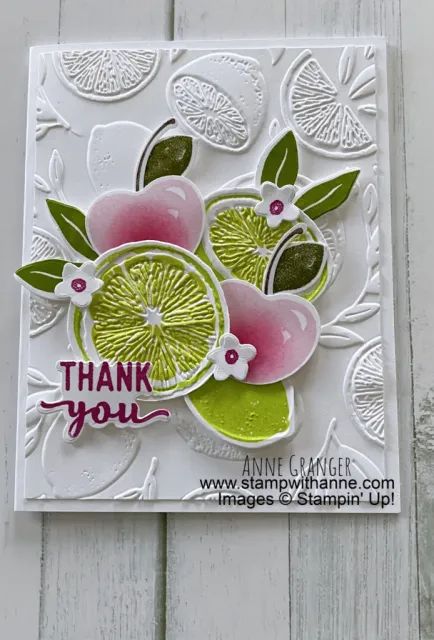 Homemade Card Designs, Hand Made Greeting Cards, Sweet Citrus, Summer Cards, Creative Cards, Embossing Folder, Stamping Up, Scrapbook Paper Crafts, Paper Cards