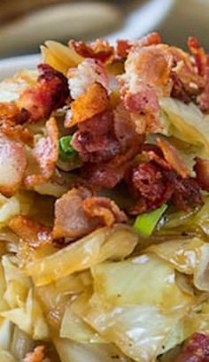 Sweet and Sour Cabbage with Bacon -The perfect combination of sweet, salty, and sour. Bacon Substitute, Cabbage With Bacon, Sweet And Sour Cabbage, Sour Cabbage, Shredded Cabbage, Cabbage And Bacon, Turkey Bacon, Sugar Substitute, Veggie Side Dishes