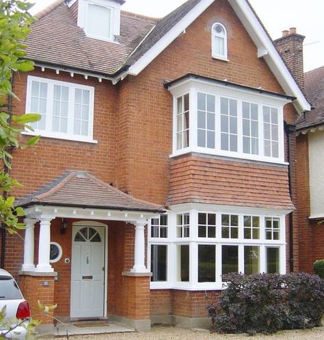 1930 Windows, Edwardian Windows, 1920s House Exterior, British House Exterior, Edwardian House Exterior, 1930s House Exterior, Bay Window Exterior, Terrace House Exterior, British Houses