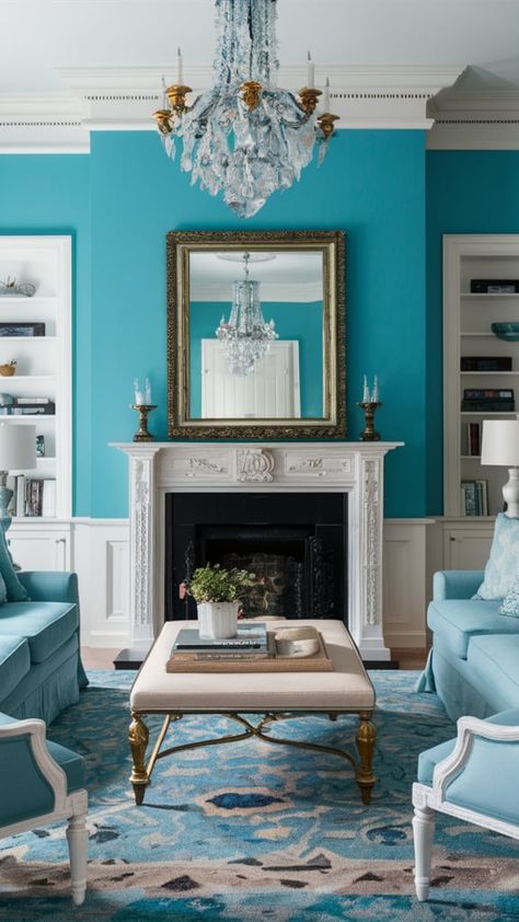 25 Creative Turquoise Living Room Decor Ideas – The Crafty Hacks Torquise Living Room, Blue Living Room Walls, Tiffany Blue Rooms, Teal Living Room Ideas, Turquoise Living Room, Designing A Living Room, Turquoise Sofa, Blue Walls Living Room, Turquoise Living Room Decor