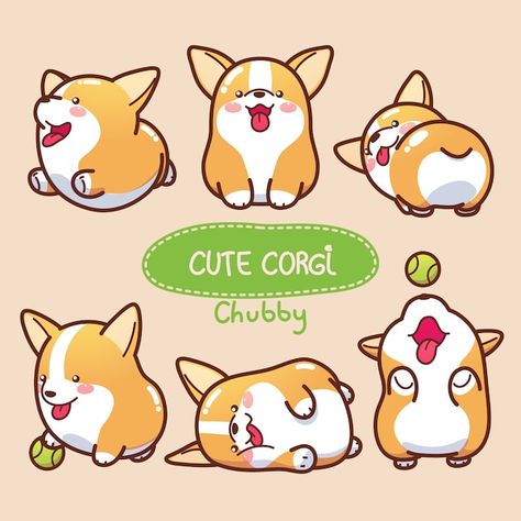 Corgi Cartoon, Running Cartoon, Happy Birthday Drawings, Valentines Day Cartoons, Cute Corgi Puppy, Corgi Art, Funny Cartoon Characters, Pets Drawing, Dog Vector