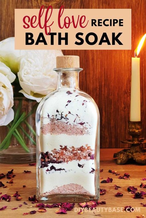 Milk Bath Diy, Self Love Bath, Bath Salts Diy Recipes, Bath Tea Recipe, Recipe With Milk, Diy Bath Soak, Milk Bath Recipe, Love Essential Oils, Bath Soak Recipe