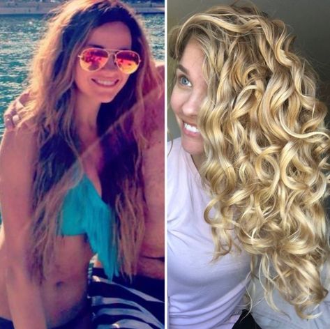 Frizzy Hair Before and After Tame Frizzy Hair, Frizzy Wavy Hair, Pretty Blonde Hair, Natural Curly Hair Cuts, Frizzy Curly Hair, Hair Issues, Long Blond, Curly Hair Types, Hair Upstyles