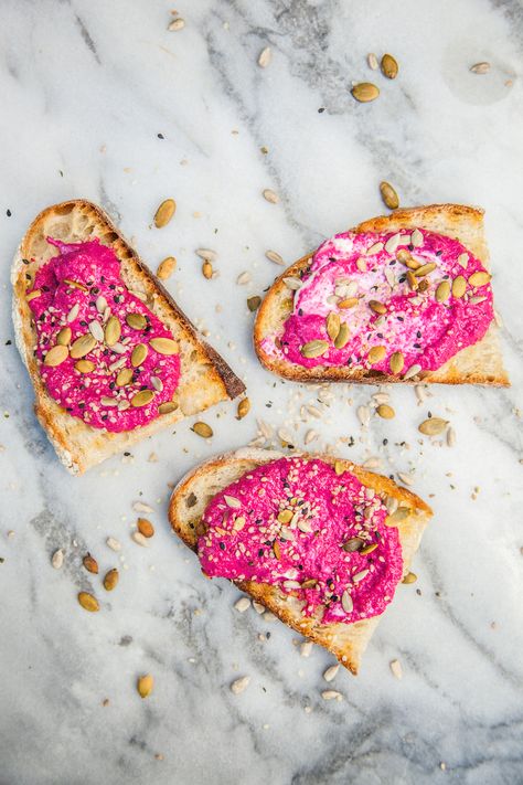 Beet & Yogurt Spread Beet Yogurt, Beet Recipes, Clean Cooking, Pink Foods, Think Food, Valentines Food, Whole Foods Market, Toast Recipes, Whole Foods