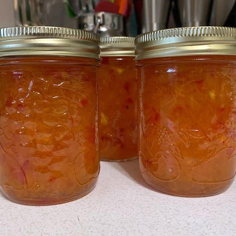 Habanero Pineapple Jam Recipe | Allrecipes Pineapple Habanero Jelly, Habanero Jelly Recipe, Pineapple Habanero Sauce, Habanero Jam, Pineapple Jam Recipe, Habanero Recipes, Habanero Jelly, Pineapple Jelly, Pepper Jelly Recipes