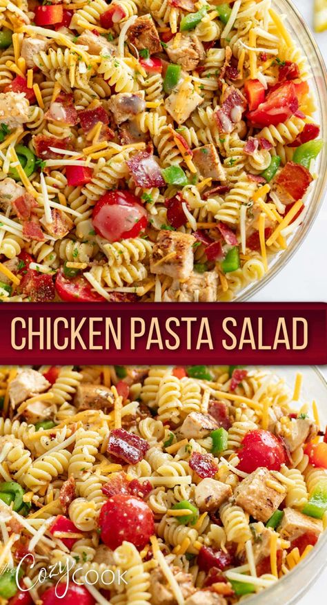 Italian Pasta Salad With Chicken, Pasta Chicken Salad Recipes Cold, Pasta Salad With Lettuce And Chicken, Chicken Chaser Pasta Salad, Cold Chicken Pasta Salad Recipes Italian Dressing, Italian Chicken Pasta Salad, Salad Types, Cold Chicken Pasta Salad, Grilled Chicken Pasta Salad