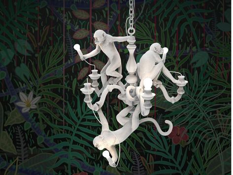 Resin Chandelier, Monkey Hanging, Heart Lamp, Elephant Lamp, Vintage Loft, Iron Accents, Monkey Art, Chandelier Design, Creative Home Decor