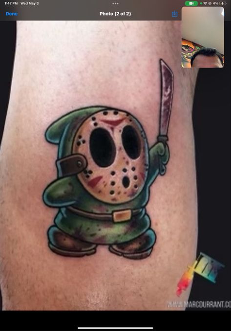 Jason Tattoo, Deadpool Tattoo, Nintendo Tattoo, Mario Tattoo, Nerdy Tattoos, Gamer Tattoos, Movie Tattoos, Scary Tattoos, Spooky Tattoos