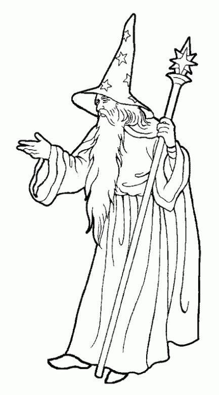 Wizard Coloring Pages, Medieval Wizard, Coloring Page Preschool, Wizard Drawings, Coloring Pages For Toddlers, Preschool Printable, Free Preschool, Drawing Images, Mystical Creatures