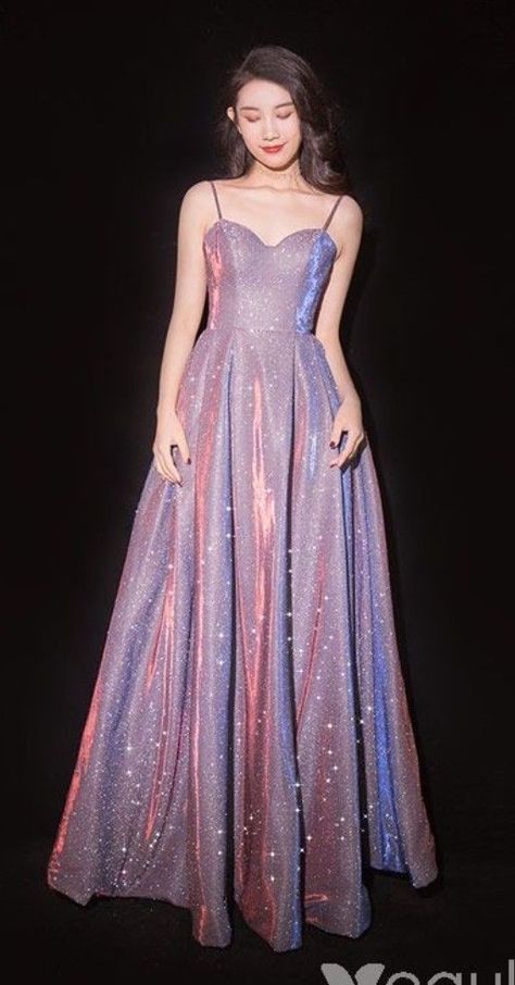 Shimmery Dress Long, Celestial Prom Dress, Hoco Dresses Black Women, Era Medieval, Themed Prom Dresses, Blue Prom Gown, Dress Hack, Dress And Sneakers Outfit, Sparkly Dresses