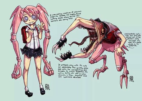 Monster Girls, Monster Design, Creepy Art, 판타지 아트, Monster Art, Creature Concept, 영감을 주는 캐릭터, Monster Girl, Art Anime