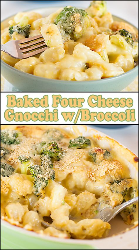 Baked Four Cheese Gnocchi w/Broccoli Cheese Gnocchi, Gnocchi Dishes, Pasta Ideas, How To Cook Gnocchi, Perfect Hostess, Recipe Cookbook, Gnocchi Recipes, Perfect Pasta, Country Cooking