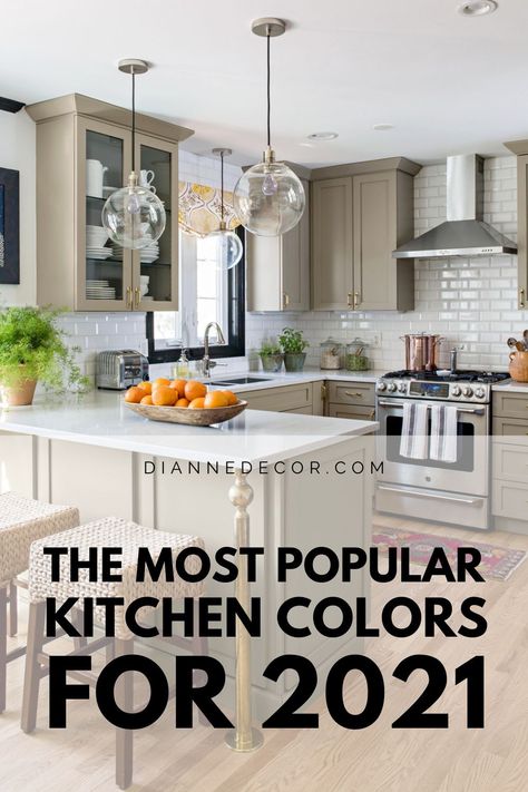 More people than ever are looking to redo their kitchen color schemes in 2021. But deciding where to start can leave you with analysis paralysis. So, to help you get started, let's first answer the most popular question... what kitchen colors are in for 2021? #kitchencolors2021 #2021kitchentrends #homedecor #kitchendecor #kitchendesign #2021kitchencolors #kitchentrends #decor #interiordesign Modern Kitchen Colors Schemes, Colorado Kitchen, Popular Kitchen Colors, Island Colors, Kitchen Color Trends, Kitchen Cabinets Color Combination, Analysis Paralysis, Cabinet Trends, Top Kitchen Trends