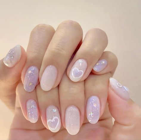 Simple Purple Nails, Classy Acrylic, Fake Nails Designs, Hello Nails, Asian Nails, Cute Simple Nails, Lavender Nails, Simple Gel Nails, Blush Nails