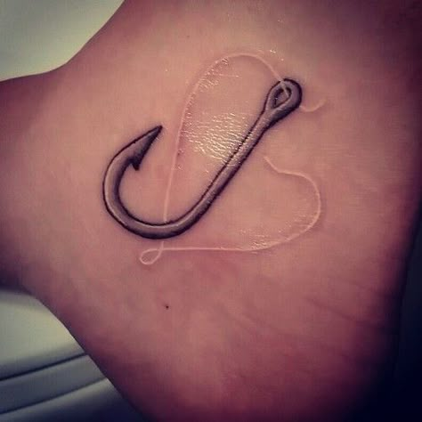 Fish Hook Tattoos, Fish Hook Tattoo, Bobber Fishing, Grandfather Tattoo, Grandpa Tattoo, Hook Tattoo, Fishing Tattoos, Fishing Hook Tattoo, Hook Tattoos