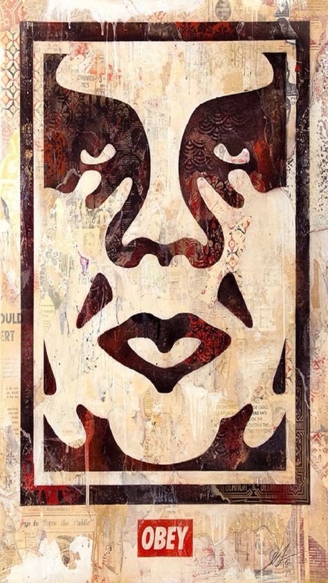 Obey 1 Nyc Poster, Shepard Fairey Obey, Shepard Fairey, Stencil Painting, Street Artists, Quote Posters, Icon Set, Design Art, Street Art