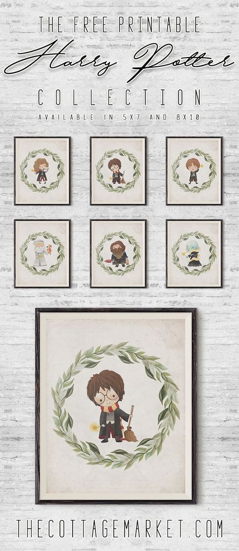 Here is our set of 6 Free Printable Harry Potter Prints.  We are offering them in 8X10 and 5X7! Drop by The Cottage Market and snatch up Harry and 5 more of his friends.  Perfect for a Gallery Wall, Great Children's Room Artwork.  Fabulous Free Wall Art!  Fabulous Free Printables!  They are magical! Diy Gifts For Friends Birthday, Free Printable Harry Potter, Harry Potter Calendar, Harry Potter Prints, Harry Potter Weihnachten, Baby Harry Potter, Printable Harry Potter, Teen Diy, Harry Potter Valentines