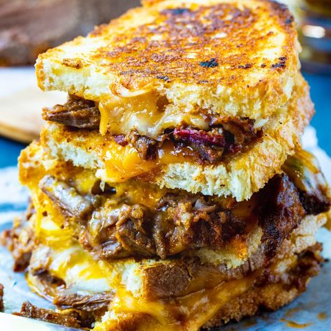 Brisket Grilled Cheese Brisket Grilled Cheese, Brisket Grilled, Grilled Cheese Sandwich Recipe, Grilled Cheese Sloppy Joe, Cheese Sandwich Recipe, Grilled Cheese Recipe, Grill Cheese Sandwich Recipes, Cheese Sandwich Recipes, Brisket Sandwich