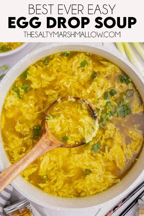 Egg Drop Soup Easy, Keto Egg Drop Soup, Egg Drop Soup Recipe, Bone Broth Soup, Healthy Chinese, Raw Eggs, Light Dinner Recipes, Bone Broth Recipe, Quick And Easy Soup