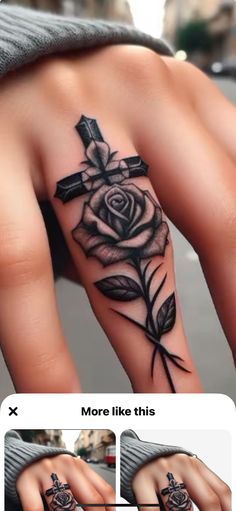 Girly Unique Tattoos, Rose Hand Tattoo Woman, Feminine Hand Tattoos For Women, Hand Tattoos Ideas, Girly Hand Tattoos, Side Finger Tattoos, Colorful Rose Tattoos, Hand Tattoo Ideas, Skin Color Tattoos