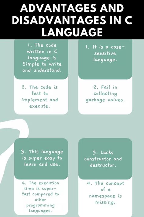 C is a powerful general-purpose programming language. It can be used to develop software like operating systems, databases, compilers, and so on. C programming is an excellent language to learn to program for beginners. Even if you are a beginner in C, these C programming tricky interview questions will help you understand and revise better. Contact WsCubeTech mail us on info@wscubetech.com or Call us on 9024244886. Language To Learn, C Language, C Programming, Advantages And Disadvantages, Programming Languages, Data Analysis, Interview Questions, Learning Languages, Programming