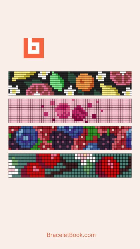 I’ve been having so much fun exploring the fruit patterns on BraceletBook lately. From juicy strawberries to vibrant citrus slices, these designs are a burst of color and creativity. 🍊✨ Each pattern is like a tiny piece of art that you can wear! If you haven’t tried them yet, I highly recommend diving in and adding some fruity flair to your bracelet collection. Happy knotting! 🍉🍒 Patterns: #169538 by goldflower #156483 by Anshi11 #169431 by goldflower #165843 by goldflower Bracelet Pixel Pattern, Fruit Bracelet Pattern, Knot Bracelet Patterns, Bead Loom Patterns Free, Bead Weaving Patterns Free, Knotting Patterns, Citrus Slices, Cross Stitch Quotes, Bead Loom Designs