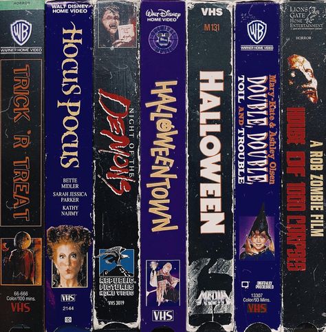 Halloween Movies • Horror VHS Tapes • 90s Nostalgia • Physical Media Happy 99, Disney's Halloween Treat, Rob Zombie Film, Horror Vhs, Kathy Najimy, Pumpkin Scented Candles, Vcr Tapes, Vhs Box, Movies Horror