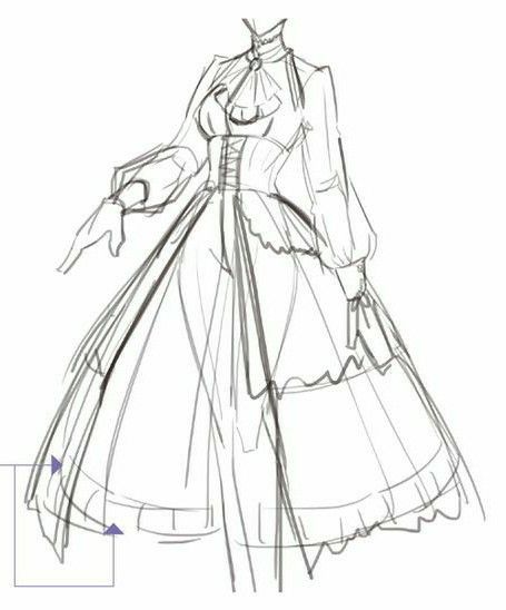 Women In Dresses Reference, Dress Refrences Drawings, Victorian Clothes Drawing Reference, Dress Movement Drawing, Drawing Reference Poses Dress, Women Poses Drawing Reference Dress, Dress Ruffles Drawing Reference, Ragged Clothes Drawing, Dress Ruffles Drawing