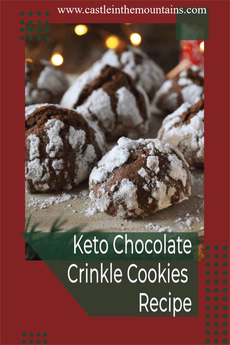 Best Keto Cookies, Chocolate Crinkle Cookie, Chocolate Crinkle Cookies Recipe, Galletas Keto, Crinkle Cookies Recipe, Chocolate Crinkle, Diet Cookies, Keto Cookie Recipes, Keto Biscuits