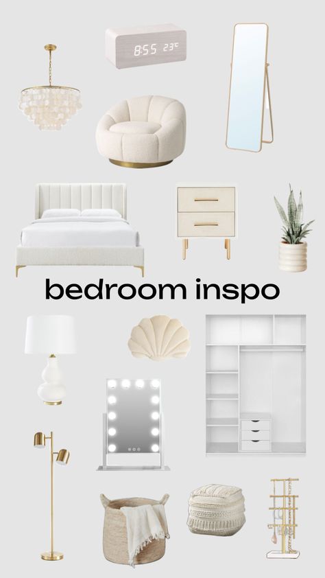 #bedroom #bedroominspo Decor Inspo Bedroom, Vanilla Girl Room, White Room Decor, Classy Bedroom, Pinterest Room Decor, Preppy Room Decor, Makeover Bedroom, Preppy Room, Redecorate Bedroom