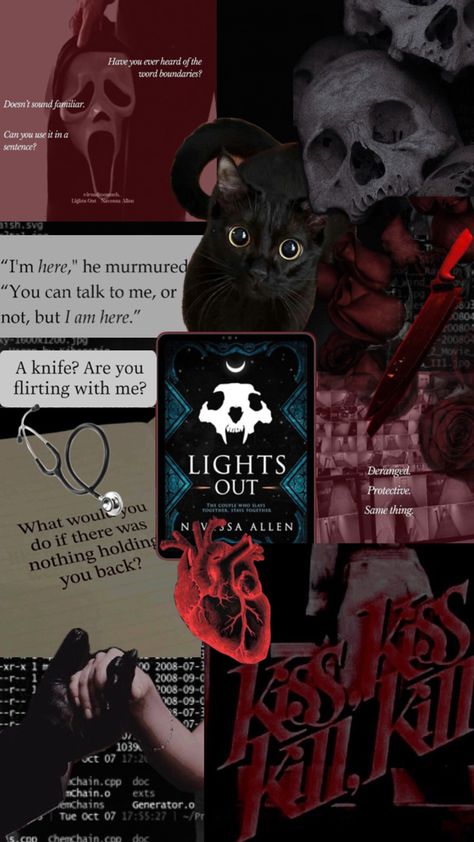 iPhone phone wallapaer of lights out by Navessa Allen . Aesthetic Allen Aesthetic, Nerd Aesthetic, Dark Books, Beloved Book, Dark Romance Books, Recommended Books To Read, Inspirational Books To Read, Top Books To Read, Book People