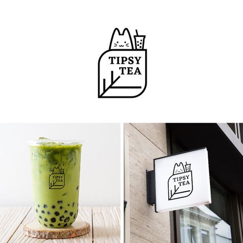 boba tea shop logo | 99designs Bubble Tea Logo Design, Tea Brand Logo, Bubble Tea Logo, Tea Shop Logo, Boba Logo, Tea Logo Design, Boba Tea Shop, Cafe Branding Design, Cafe Logo Design