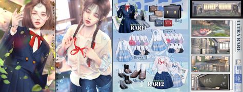 Sims 4 Korean School, Sims 4 Korean, Korean School, Sims 4 Clothing, Sims Cc, School Days, On Off, The Sims, Sims 4