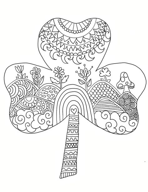 Free Saint Patricks Day Coloring Pages - Printable! | OhLaDe St Patricks Coloring Sheets, Shamrock Printable, New Year Coloring Pages, St Patrick Day Activities, St Patrick's Day Crafts, Coloring Pages To Print, Mandala Coloring Pages, St Pattys Day, Graphic 45