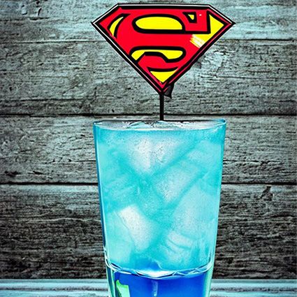 Best recipe for superman drink Cocktail Recipes At Home, Citrus Vodka, Super Man, Lemon Lime Soda, Blue Curacao, Batman Vs Superman, Batman Vs, Maraschino Cherry, Bar Menu