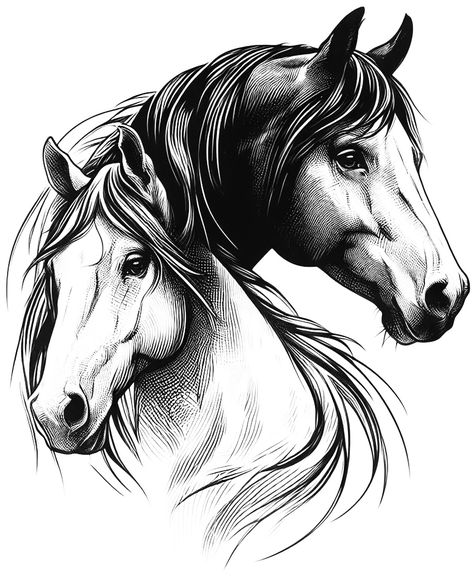 Mare And Foal Drawing, Drawings Of Horses, Horse Art Ideas, Horse Head Wreath, 2 Horses, Horse Canvas Painting, Cow Illustration, Furniture Design Sketches, Pencil Drawings Of Animals