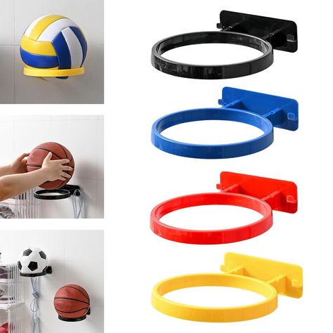 Ball Storage Ideas, Ball Organizer, Football Displays, Peg Wall, Garage Organisation, Teenage Boy Room, Basketball Display, Sport Bedroom, Dinosaur Room