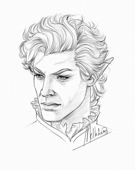 Bg3 Astarion Sketch, Bg3 Drawing, Astarion Sketch, Astarion Drawing, Astarion Tattoo, Astarion Fanart, Vampire Husband, Etsy Aesthetic, Elf Art