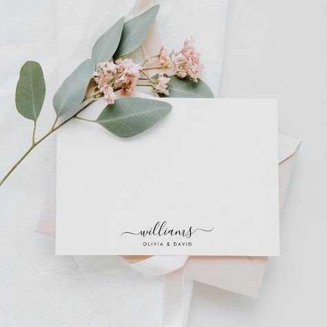 Modern Script & Swash Monogram Couple Stationery Note Card Cards For Couples, Couples Monogram, Stationary Cards, Personalized Note Cards, Newlywed Gifts, Personalized Stationery, Note Card, Note Cards, Created By