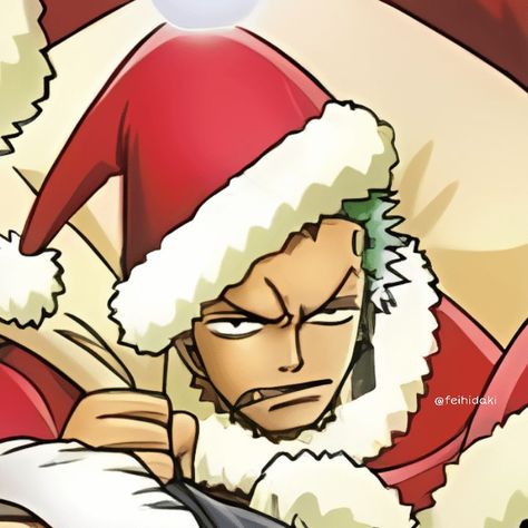 One Piece Christmas Pfp, Zoro Christmas, One Piece Christmas, Christmas One Piece, Zoro One Piece, Wallpaper Iphone Christmas, One Piece Comic, Christmas Icons, Roronoa Zoro