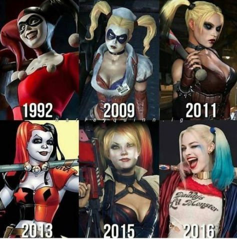 Evolução da Arlequina Harley Quinzel, Book Women, Comic Collage, Der Joker, Margot Robbie Harley, Harley Quinn Drawing, Harley Quinn Quotes, Harley Quinn Artwork, Harley Quinn Comic