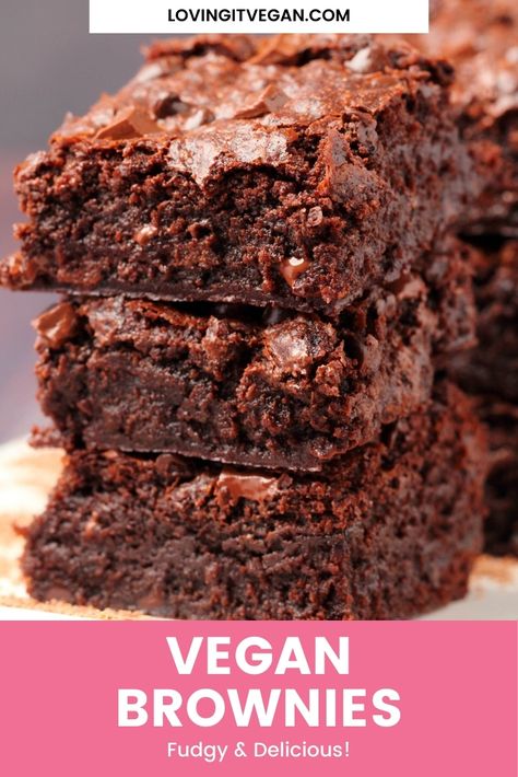 Fudgy Vegan Brownies, Best Vegan Brownies, Vegan Chocolate Brownies, Vegan Brownies Recipe, Dessert Halloween, Vegan Brownies, Brownies Chocolate, Vegan Brownie, Köstliche Desserts