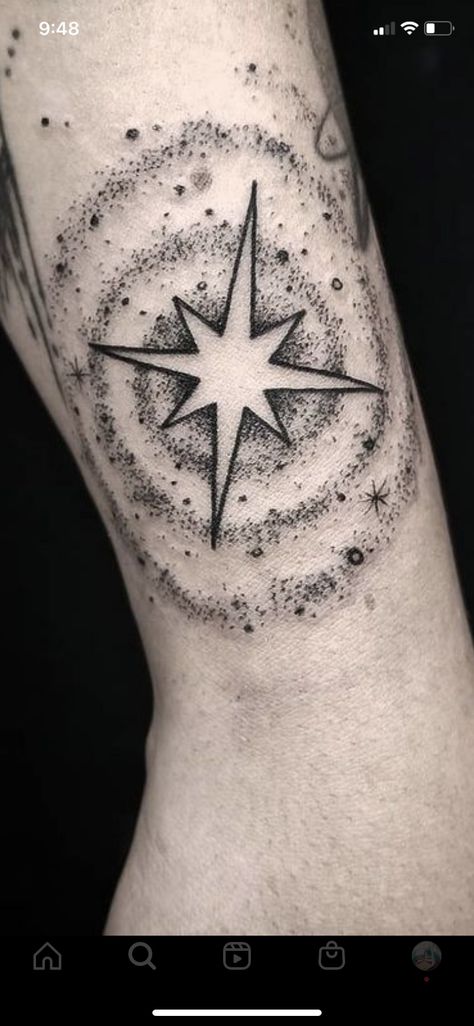 Bright Star Tattoo, Wrist Filler Tattoo, Star Forearm Tattoo, Star Filler Tattoos, Filler Tattoos, Tattoo Sleeve Filler, Filler Tattoo, Black And Grey Tattoo, Belly Tattoos