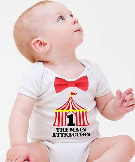 Amazon.com: Noah's Boytique Circus First Birthday Outfit with Tent Bow Tie and Suspenders: Clothing First Birthday Outfit Boy, Circus First Birthday, Carnival Tent, Circus 1st Birthdays, Tie And Suspenders, Circus Outfits, Red Suspenders, Outfit Baby Boy, 1st Birthday Shirts