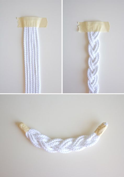 DIY Braided Rope Necklace | Lovely Indeed How To Braid Rope, Knot Rope, Yarn Necklace, Beading For Kids, Promise Necklace, Diy Braids, Rope Braid, Braided Necklace, Braided Rope