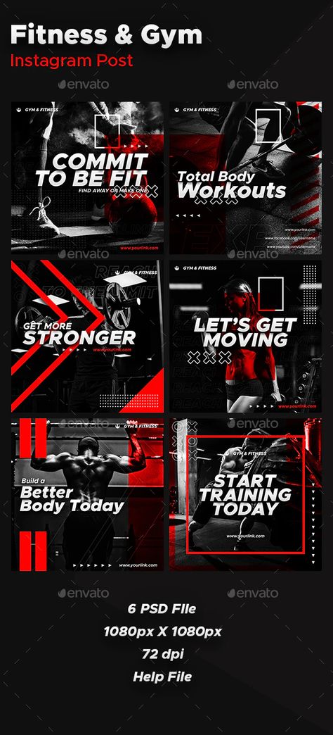 Gym Graphic Design, Fitness Instagram Feed, Gym Poster Design, Sports Brochure, Gym Flyer, Promo Flyer, Sports Design Ideas, Gym Poster, Business Fonts