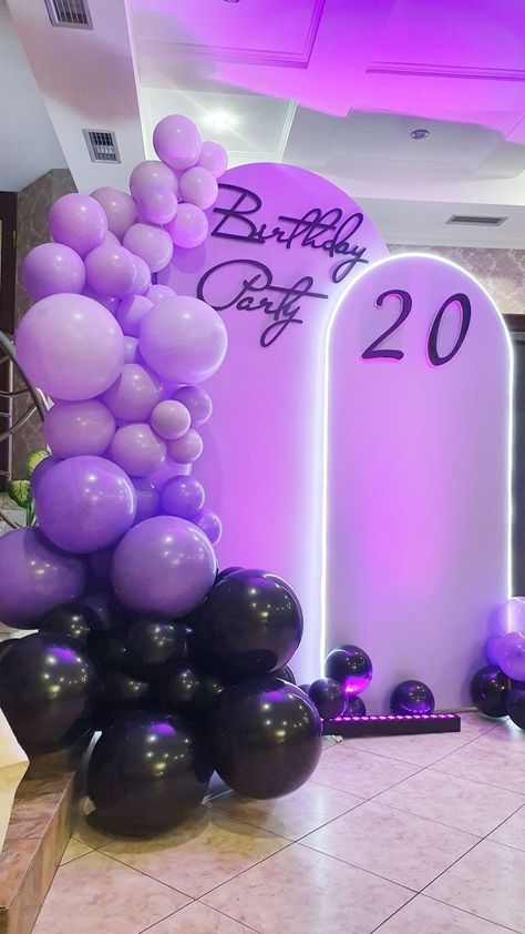 Picnic Decorations, Prom Decor, Birthday Party Theme Decorations, Garland Arch, Rainbow Balloons, Birthday Balloon Decorations, Birthday Party Planning, Purple Themes, Birthday Party 21