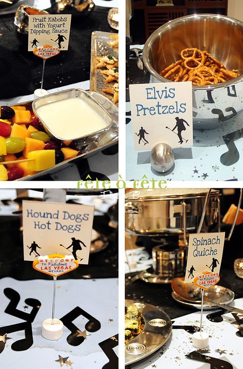 Elvis 60th Birthday Party, Elvis Presley Party Theme, Elvis Presley Themed Birthday Party, Elvis Presley Decorations, Elvis Presley Theme Party Ideas, Elvis Party Food, Elvis Presley Party Ideas, Elvis Birthday Party Ideas, Elvis Theme Party